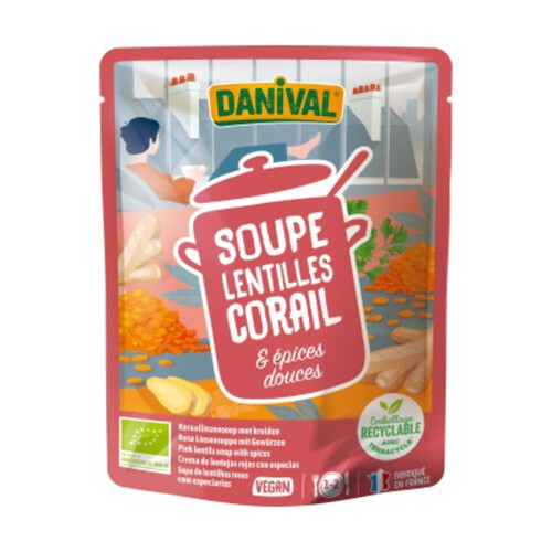 Danival Soupe Aux Lentilles Corail & Épices 50Cl Bio