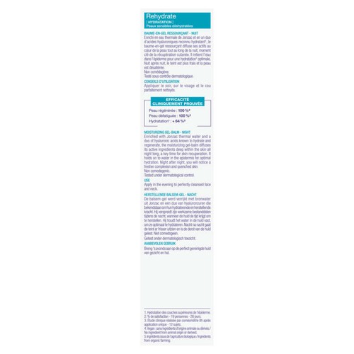 Eau Thermale Jonzac Baume-En-Gel Booster D’Hydratation Nuit Bio 40Ml