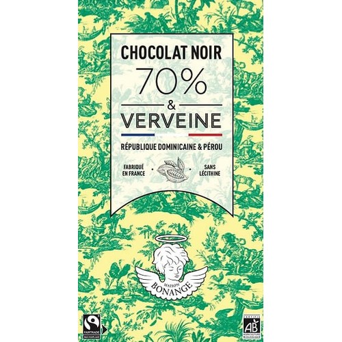 Maison Bonange Chocolat Noir & Verveine Bio 80g
