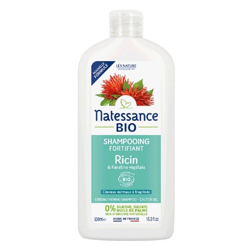 Natessance Shampoing Fortifiant Ricin et kératine végétale Bio 500ml