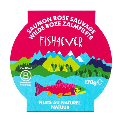 Fish4Ever Filets de Saumon Rose Sauvage au Naturel 170g