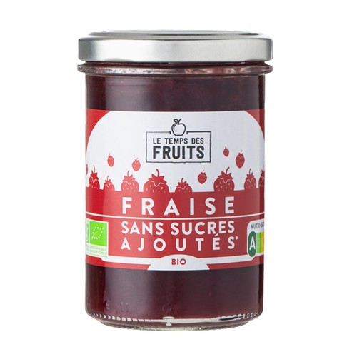 Le Temps des Fruits Préparation de fraises sans sucres ajoutés Bio 210g