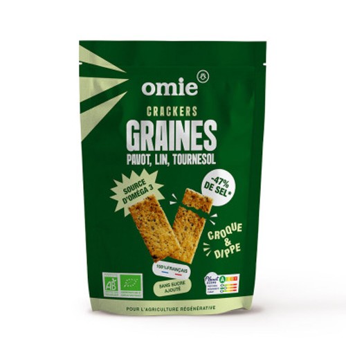 Omie Crackers Graines Pavot Lin Tournesol 100g