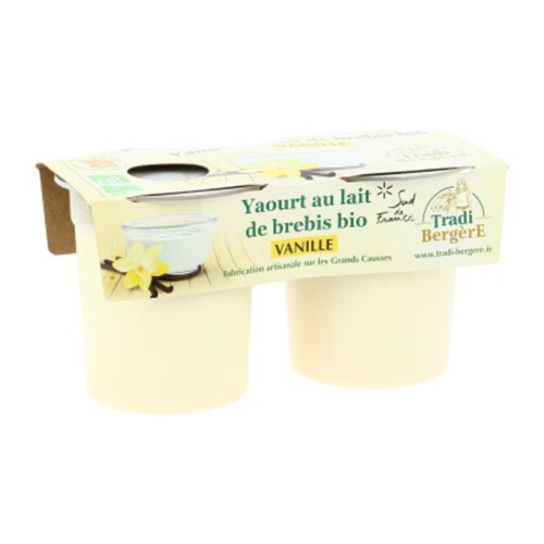 Yaourt sucré à l'arôme naturel de vanille Bio, Danone (4 x 125 g