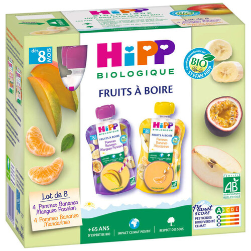 Hipp Biologique Fruit à boire Multipack 8 x 90ml