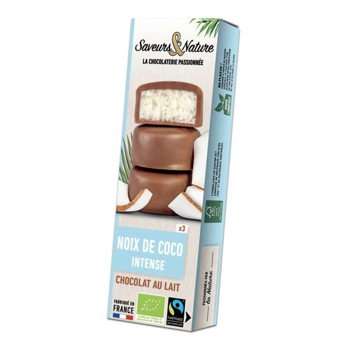 Saveurs & Nature Bouchées Noix de Coco Chocolat au Lait 45g