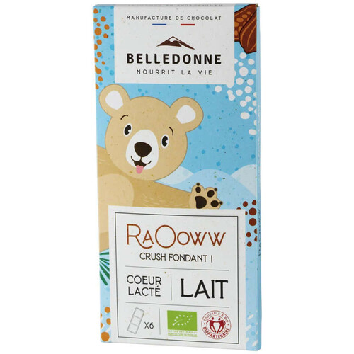 Belledonne Chocolat au Lait Coeur Lacté Raooww 80g