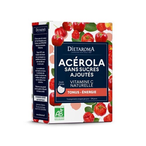 Dietaroma Acérola Sans Sucres Ajoutés Tonus-Energie goût Cerise Cure 24Jours 70g