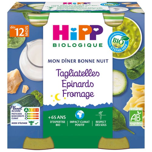 Hipp Biologique Tagliatelles Épinard Fromage Bio, Dès 12 Mois