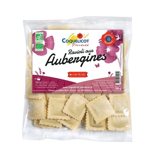 Coquelicot Raviolis Aubergines Bio 250g