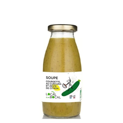Local en Bocal Soupe de courgette curcuma et zeste de citron Bio 25cl