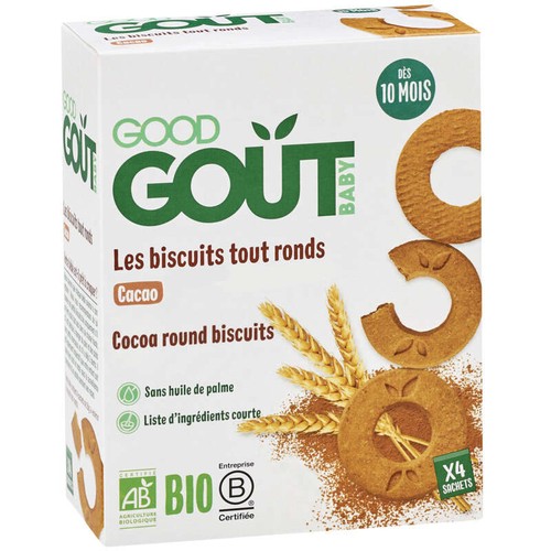 Good Goût Biscuits Tout Ronds Cacao Dès 10 mois Bio 80g
