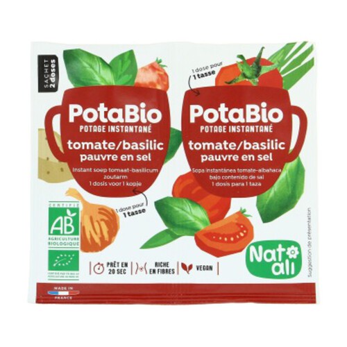 Natali Potage à la Tomate & Basilic sans sel 17g Bio