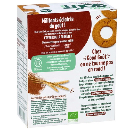 Good Goût Biscuits Tout Ronds Cacao Dès 10 mois Bio 80g