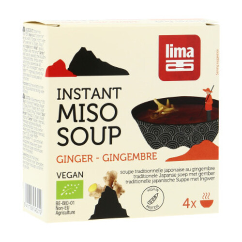 Lima Soupe Miso Instantanée Gingembre Bio 4x15g