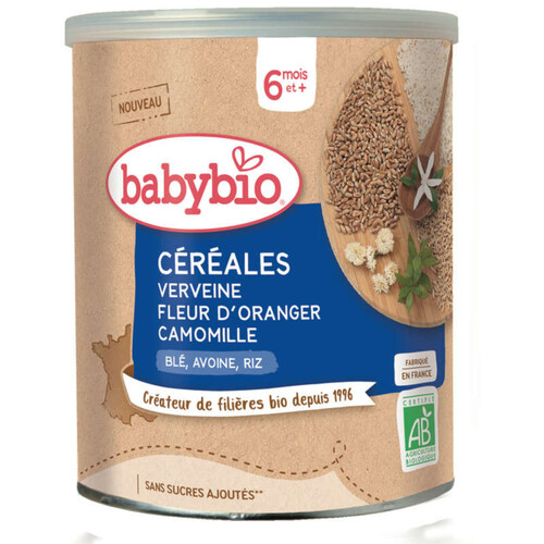 Babybio Céréales Verveine Fleur d'Oranger Camomille 220g