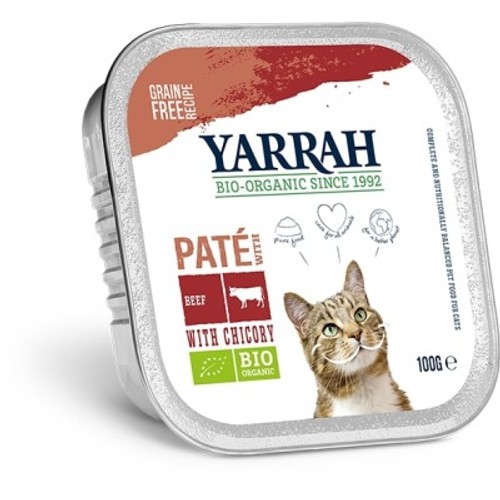 Yarrah Pâtée Bœuf & Chicorée Pour Chat Bio 100g