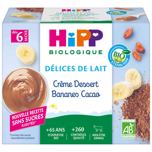 Hipp Crème Dessert Cacao Bio - Dès 6 Mois