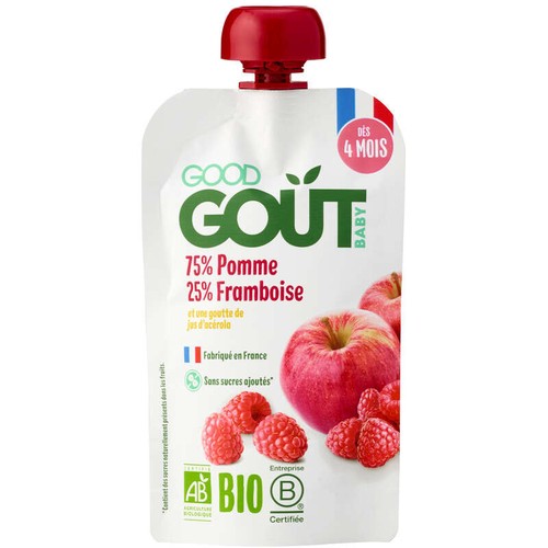 Good Goût Gourde Pomme Framboise Dès 4 Mois Bio 120g