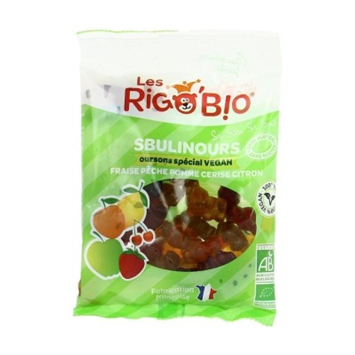 Les RigoB!o Bonbons Sbulinours Fraise Pêche Pomme Cerise Citron 100g