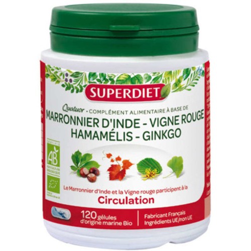 Superdiet Complément Alimentaire Quatuor Circulation Bio x120