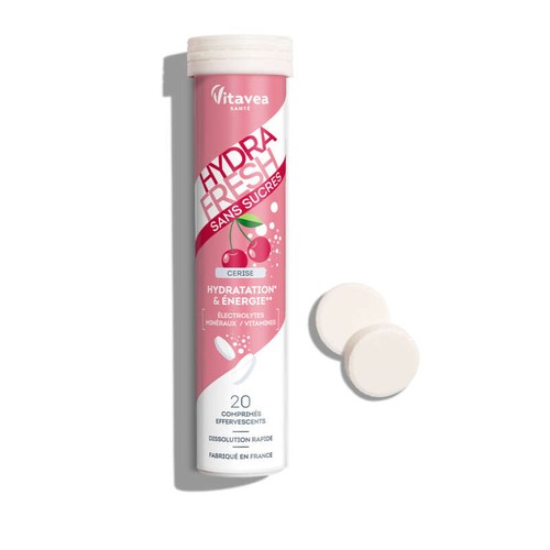 Vitavea Hydrafresh Hydratation & Énergie  Goût Cerise 20 Comprimés