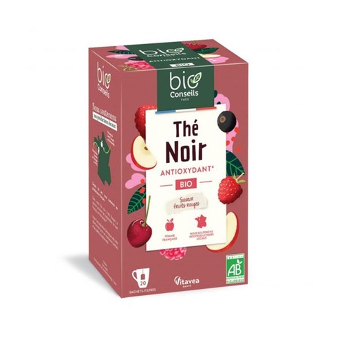 Bio Conseils Thé Noir Antioxydant Bio saveur Fruits Rouges *20 Sachets 40g