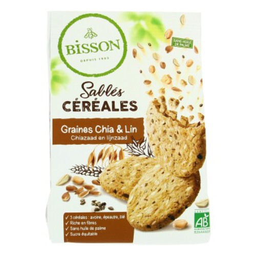 Bisson Sablés Céréales Graines De Chia & Lin Bio 150g