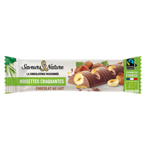 Saveurs & Nature Barre Noisettes Craquantes Chocolat au Lait 30g