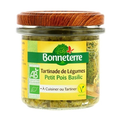 Bonneterre Tartinade De Légumes Petits Pois Basilic Bio 135g