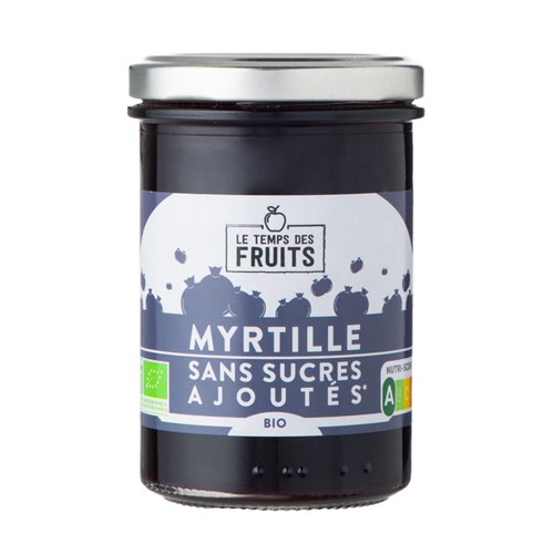 Le Temps des Fruits Préparation de myrtilles sans sucres ajoutés Bio 210g