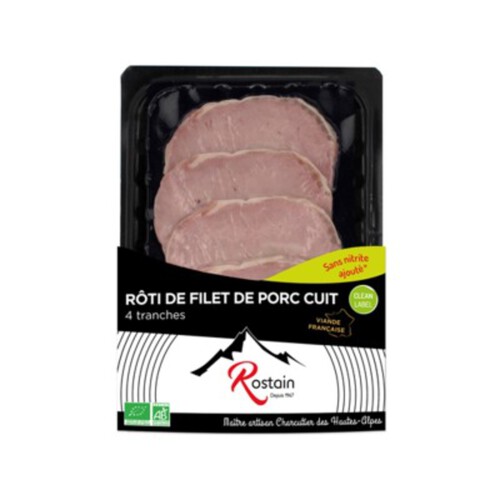 Rostain Rôti de Filet de Porc Cuit x4 Tranches - 150g