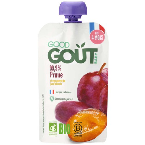 Good Goût Gourde Prunes Dès 4 Mois Bio 120g