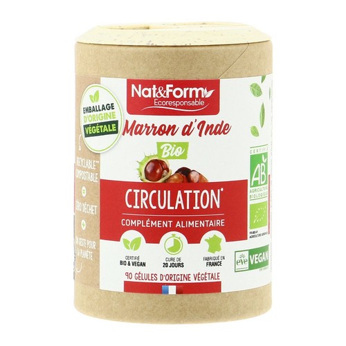 Nat&Form Marron d'Inde 90 gélules Bio/Végan