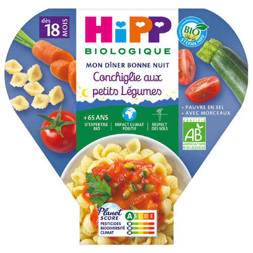 Hipp Conchiglie Aux Petits Légumes 18M Bio 260G