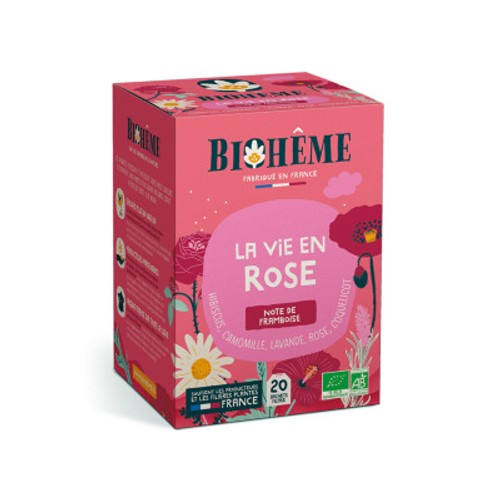 Biohême Infusion La Vie en Rose Note de Framboise x20-26g