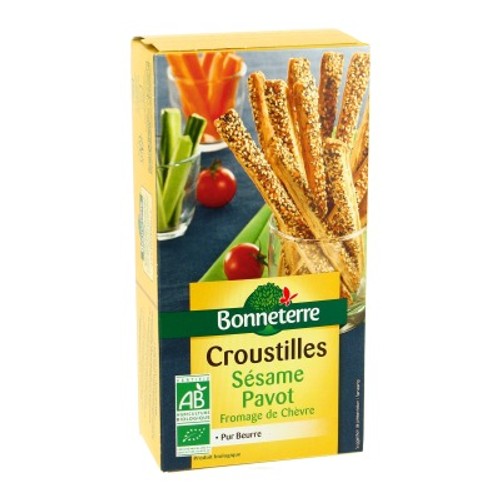 Bonneterre Croustilles Chèvre Sésame & Pavot Bio 100G