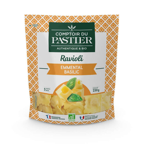 Comptoir Du Pastier Ravioli emmental basilic bio 250g