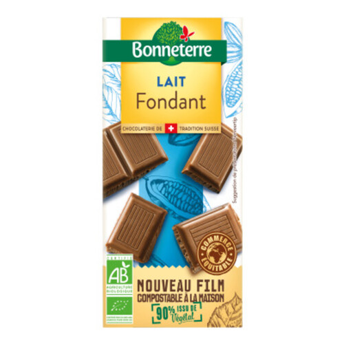 Bonneterre Chocolat au Lait Fondant Bio 100g