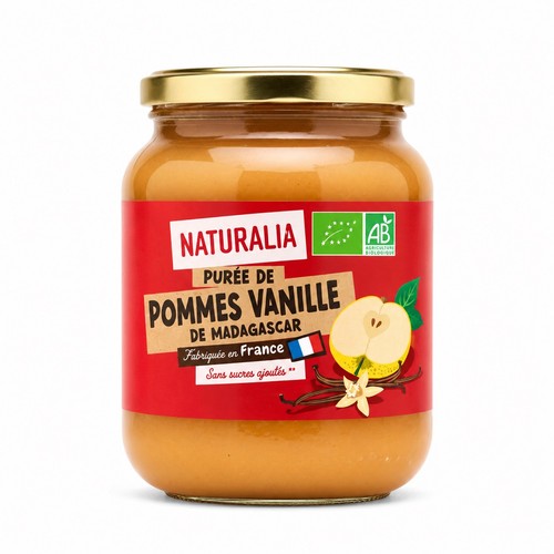 Naturalia Purée de Pommes Vanille de Madagascar 705g