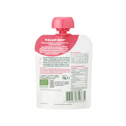 Good Goût Gourde Mangue dès 4mois Bio 120g