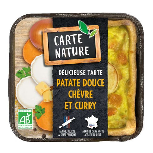 Carte Nature Délicieuse Tarte patate douce, chèvre et curry 190g