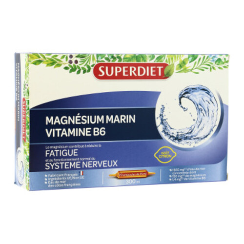 Super Diet Magnésium Vitamine B6 Super Diet X20 Ampoules