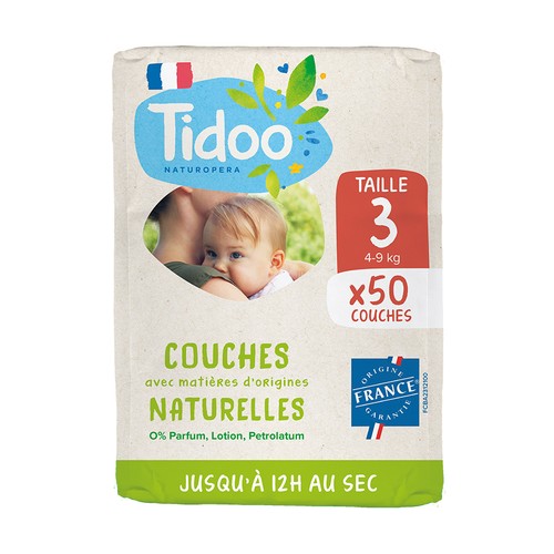 Tidoo Couches avec Matières Naturelles T3 (4-9kg) x50