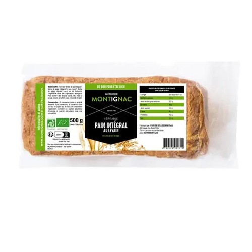 Montignac Pain Intégral au levain Bio 500g