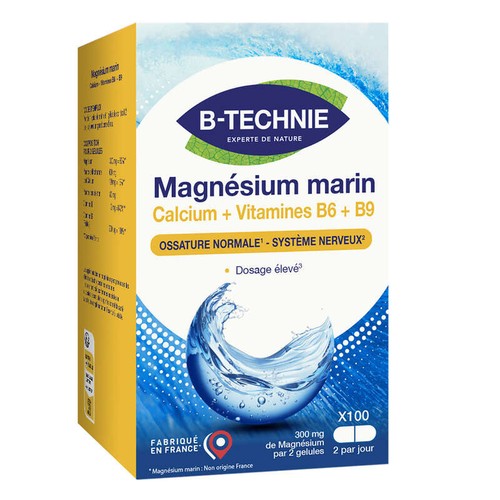 Biotechnie Magnésium Marin B6 B9 + calcium 100 gélules