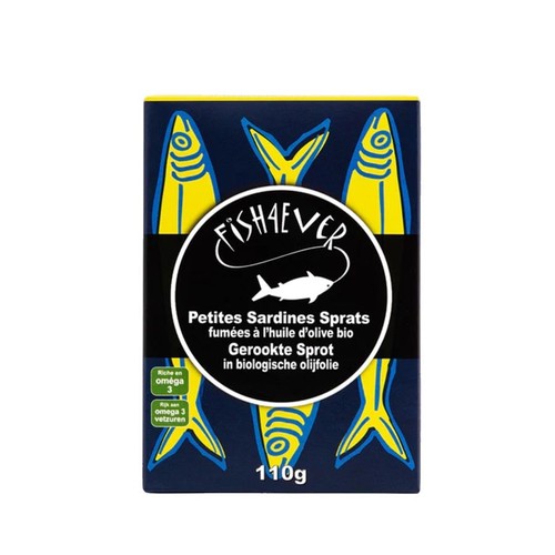 Fish4ever Sprats Petites sardines fumées à huile d’olive 77g