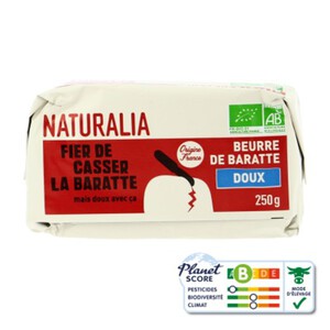 Grandeur Nature Beurre De Baratte Doux Grand Cru Bio 250g