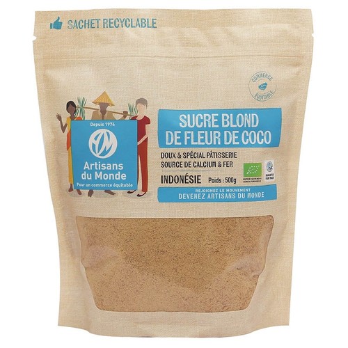 Artisans du Monde Sucre blond fleur de coco Bio 500g