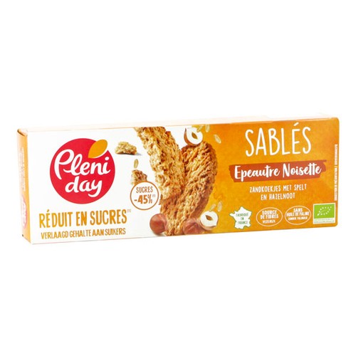 Pleniday Sablés Épautre Noisette Pauvre En Sucre Bio 150G